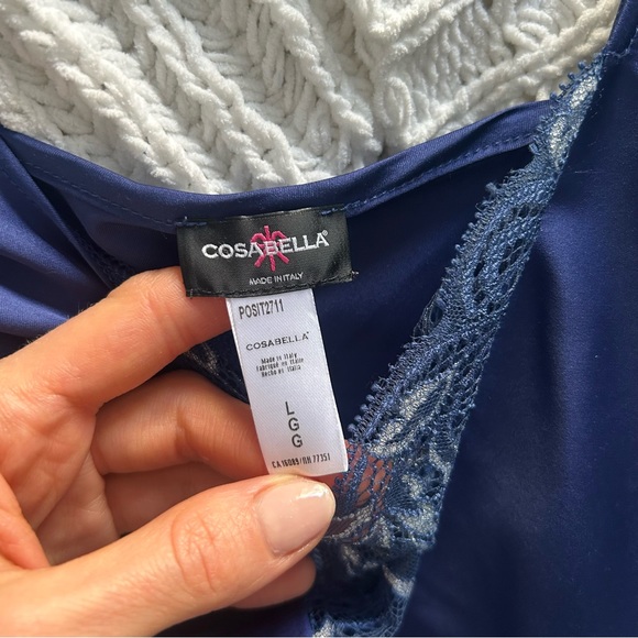 COSABELLA Navy Slip Night Negligee sz L - Picture 11 of 11